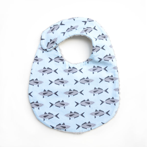 Don Fisher Light Blue Fish Bib