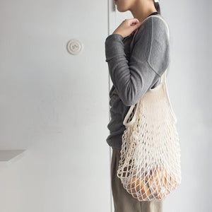 Filt Net Bag Natural – Long Handles - Elenfhant