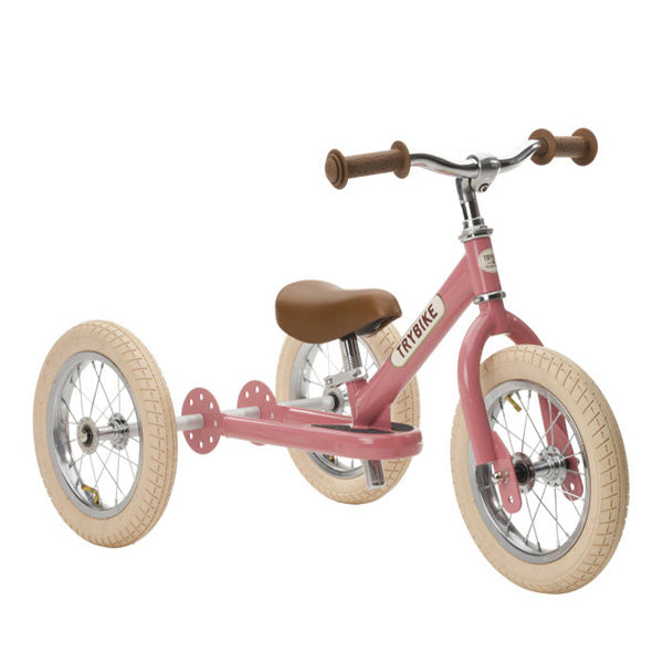 Trybike 2-in-1 Balance Bike Steel - Vintage Pink