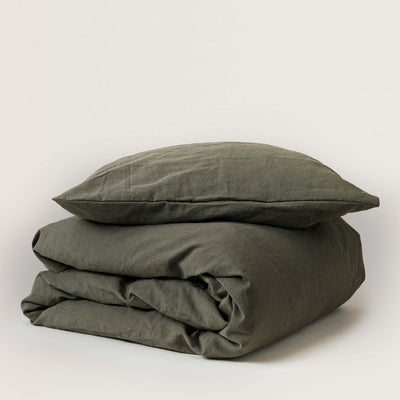 Garbo and Friends Linen Duvet Cover Set – Moss