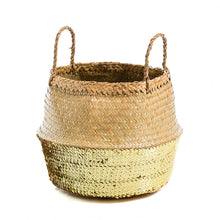 Gold Sequin Dipped Seagrass Basket – Natural