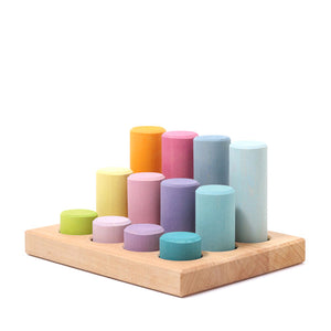 Grimm's Stacking Game Small Rollers - Pastel