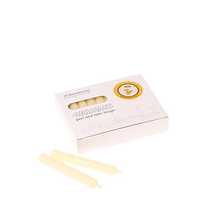 Grimm’s Cream 10% Beeswax Candles – 20 Pieces
