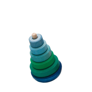 Grimm's Wobbly Stacking Tower - Blue Green