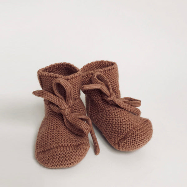 Hvid Knitted Booties – Brick