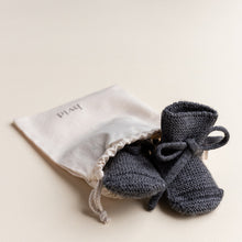Hvid Knitted Booties – Charcoal