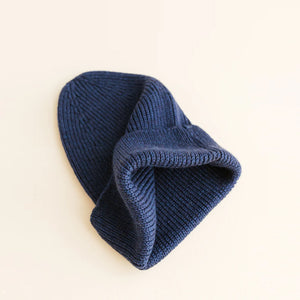 Hvid Knitted Beanie Fonzie - Blue