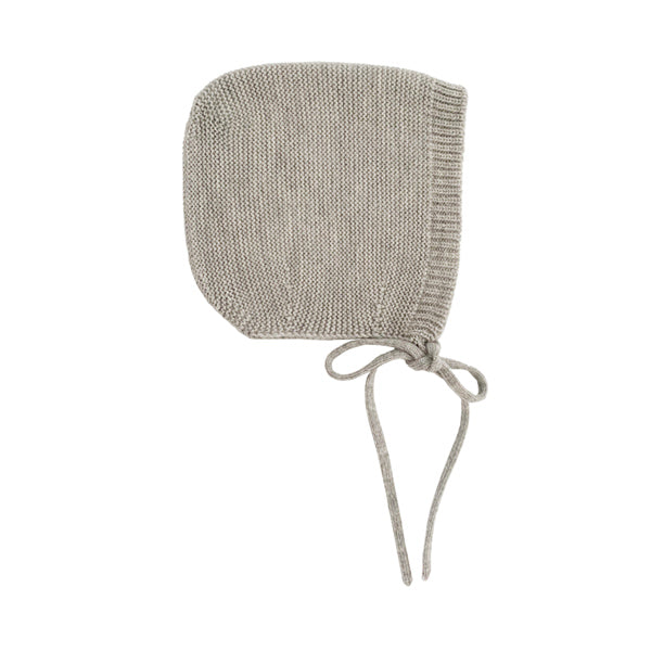 Hvid Knitted Bonnet Dolly - Grey Melange