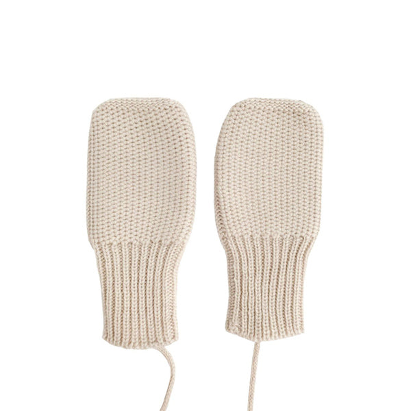 Hvid Knitted Mittens - Off White