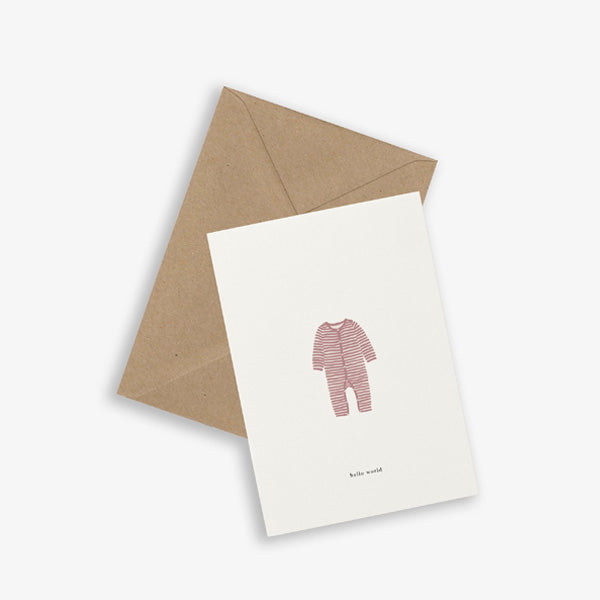 Kartotek Copenhagen Greeting Card - Baby Onesie Blush