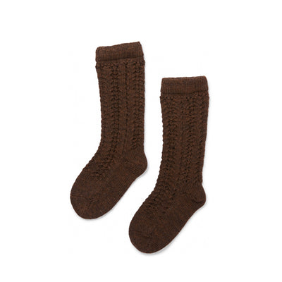 Konges Sløjd Wool Pointelle Socks - Cacao Brown