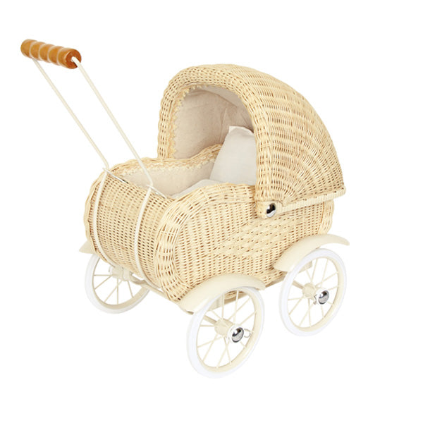 Legler Small Foot Dolls Pram – Wickerwork