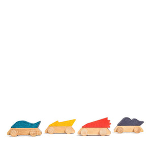 Lubulona Wooden Toy Supercars - Pack 4