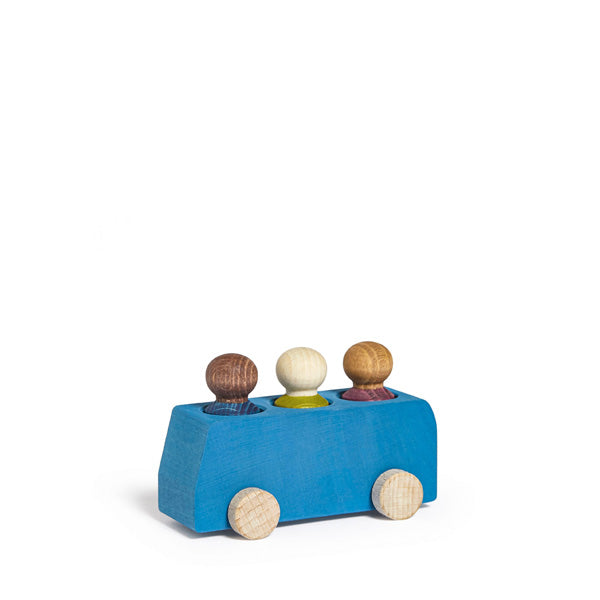 Lubulona Wooden Toy Bus - Blue