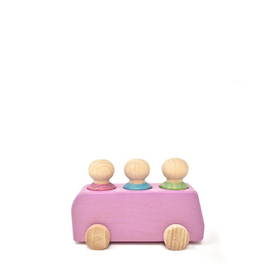 Lubulona Wooden Toy Bus - Pink