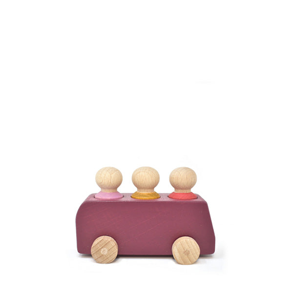 Lubulona Wooden Toy Bus - Plum