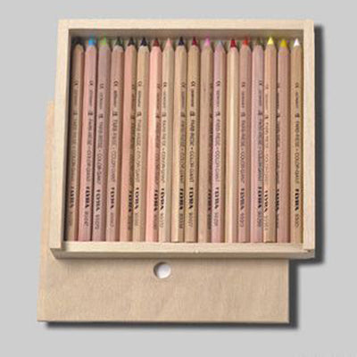Lyra Color Giants - unlacquered - 18 Pencils in Wooden Case