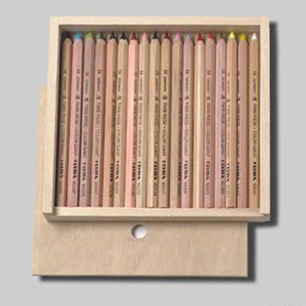 Lyra Color-Giants Unlacquered Colored Pencils 6.25 Millimeter Cores Set of 18