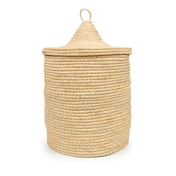 Madagascar Woven Palm Lidded Basket - MADA