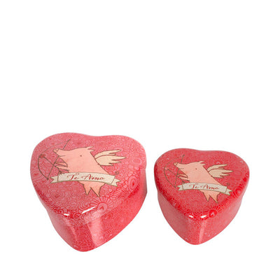 Maileg Metal Heart Tin Set - Pig