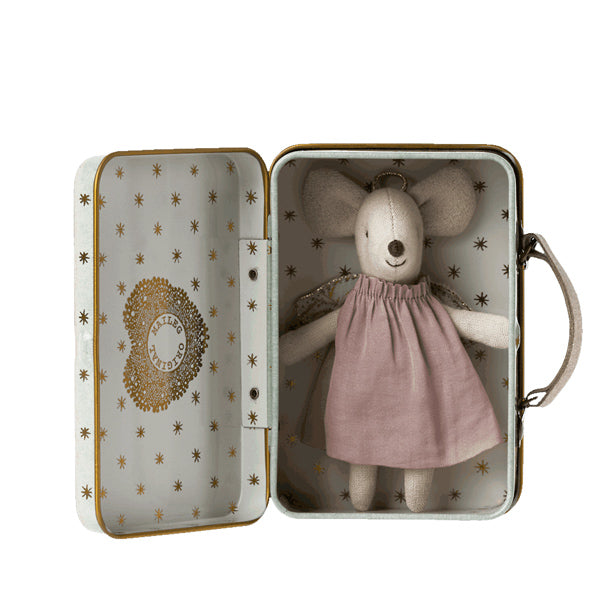 Maileg Angel Mouse in Suitcase