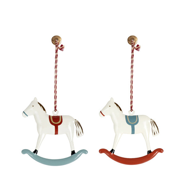 Maileg Metal Ornament, Rocking Horse - Set of 2