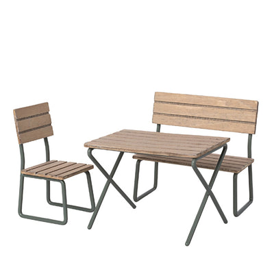 Maileg Garden Set -Table with Chair and Bench, Mouse