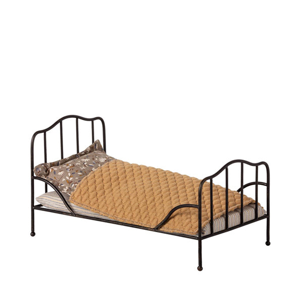 Maileg Vintage Bed, Mini - Anthracite