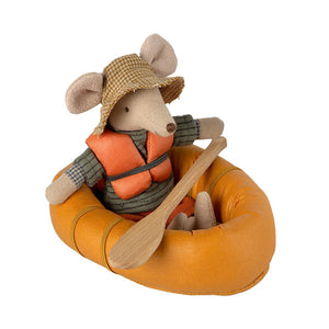 Maileg Rubber Boat, Mouse - Dusty Yellow