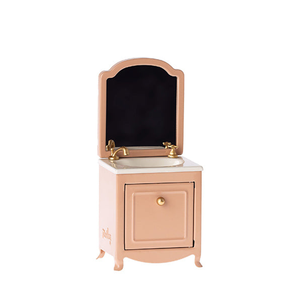 Maileg Sink Dresser with Mirror, Mouse - Dark Powder