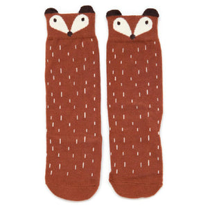 Mini Dressing Brown Fox Knee Socks