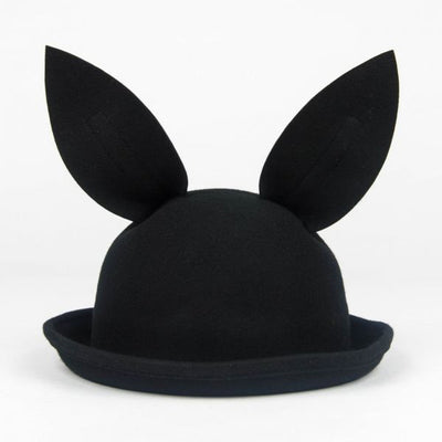 Mini Dressing Bunny Wool Hat - Black