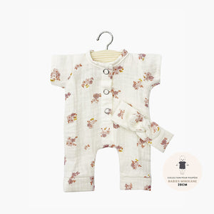 Minikane "Collection Babies" Ensemble Lili with Headband - Petites Fleurs