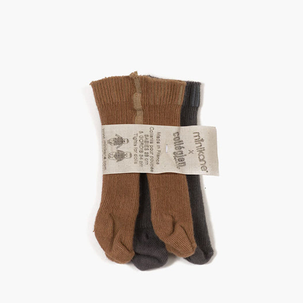 Minikane x Collégien Set of 2 Tights – Gris Galet/Beurre Salé