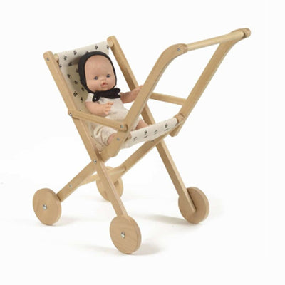 Minikane Vintage Wooden Doll Stroller - Nasturtium Ecru