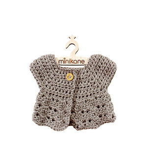Minikane Paola Reina Baby Doll Crochet Cardigan – Beige