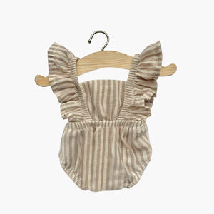 Minikane Paola Reina Baby Doll Romper LOU – Stripe Beige