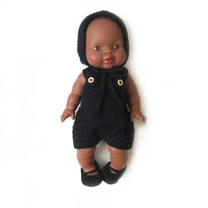 Minikane Paola Reina Baby Doll Crochet Round Hat – Black