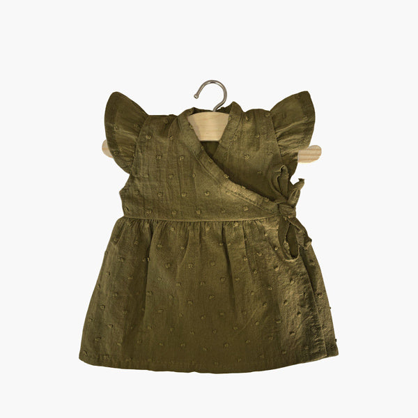 Minikane Paola Reina Baby Doll Dress IRIS - Plumetis - Vert Olive