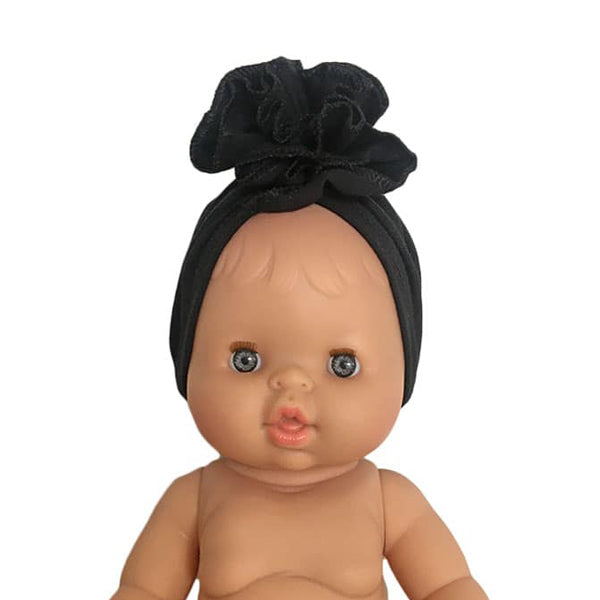 Minikane Paola Reina Baby Doll Turban FLOWER - Black