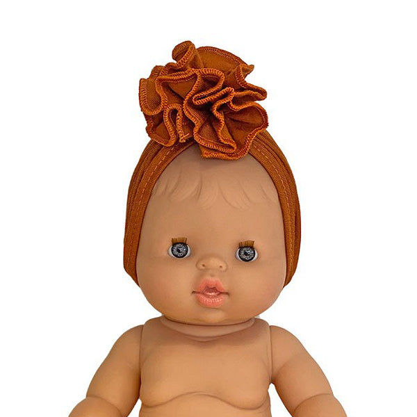 Minikane Paola Reina Baby Doll Turban FLOWER - Cognac