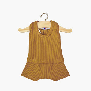 Minikane Les P'tits Basiques Ribbed Knit Boy's Underwear Set MARCEL - Mustard