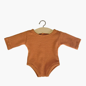 Minikane Les P'tits Basiques Ribbed Knit Body - Cognac
