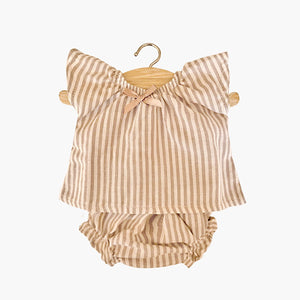 Minikane Paola Reina Baby Doll Nightwear Lucette – Striped Beige                                nightwear