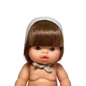 Minikane Paola Reina Baby Doll Round Hat – Beige Lurex