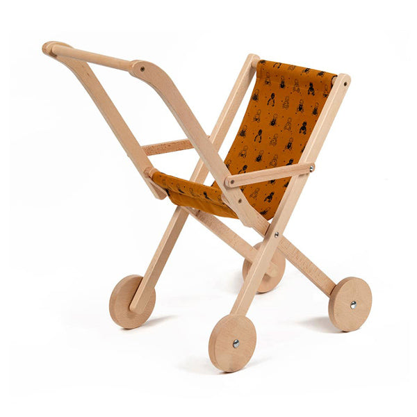 Minikane Vintage Wooden Doll Stroller - Curry