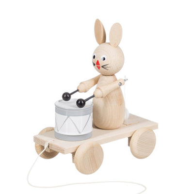 Miva Wooden Pull Along Toy - Drum Rabbit