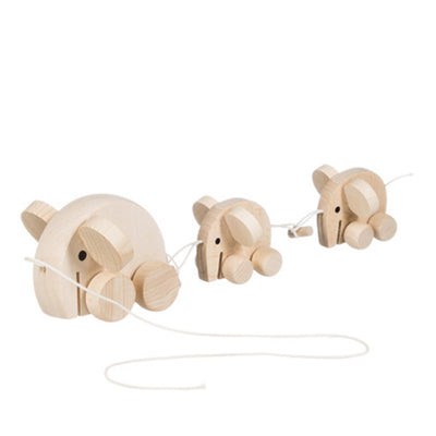 Miva Wooden Pull Along Toy - Elephant Family