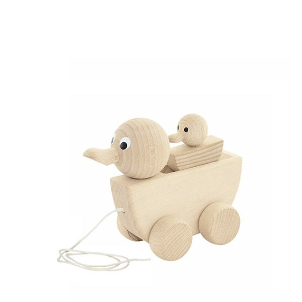 Miva Wooden Pull Along Toy - Mama Duck with Duckling