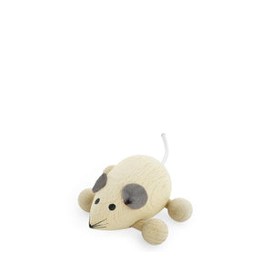 Miva Wooden Push Along Mouse - Natural